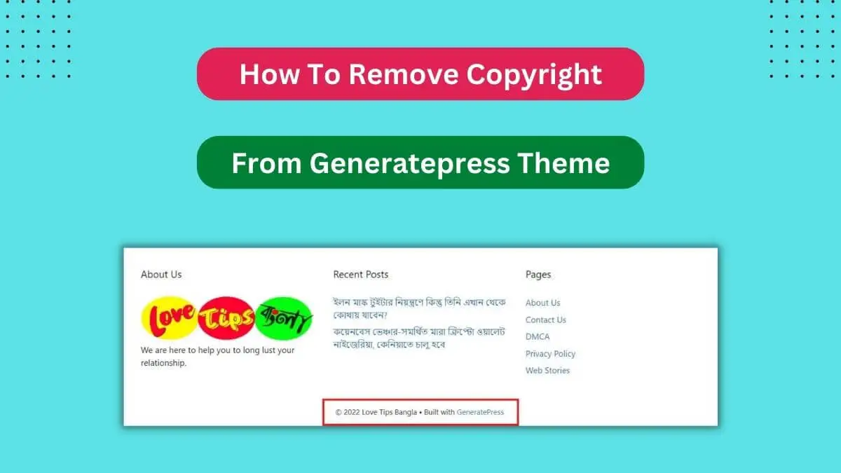 How To Remove Copyright From Generatepress Theme