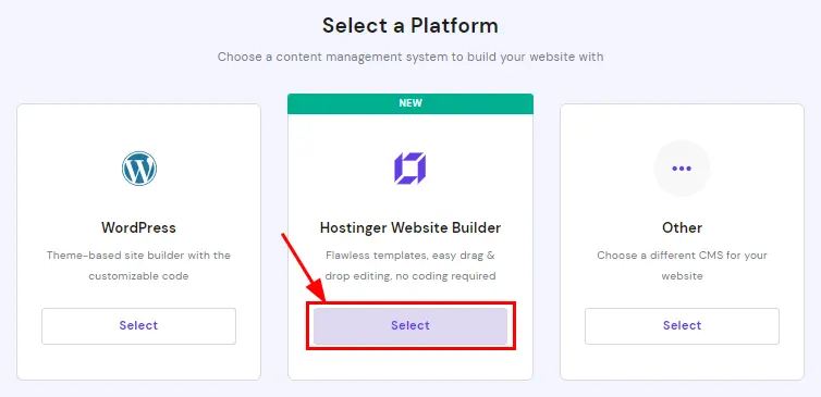 website builder select platform
