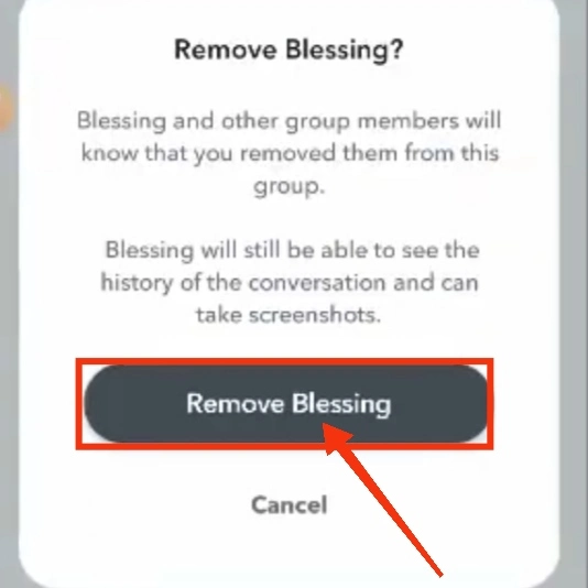 group step 5 remove blessing