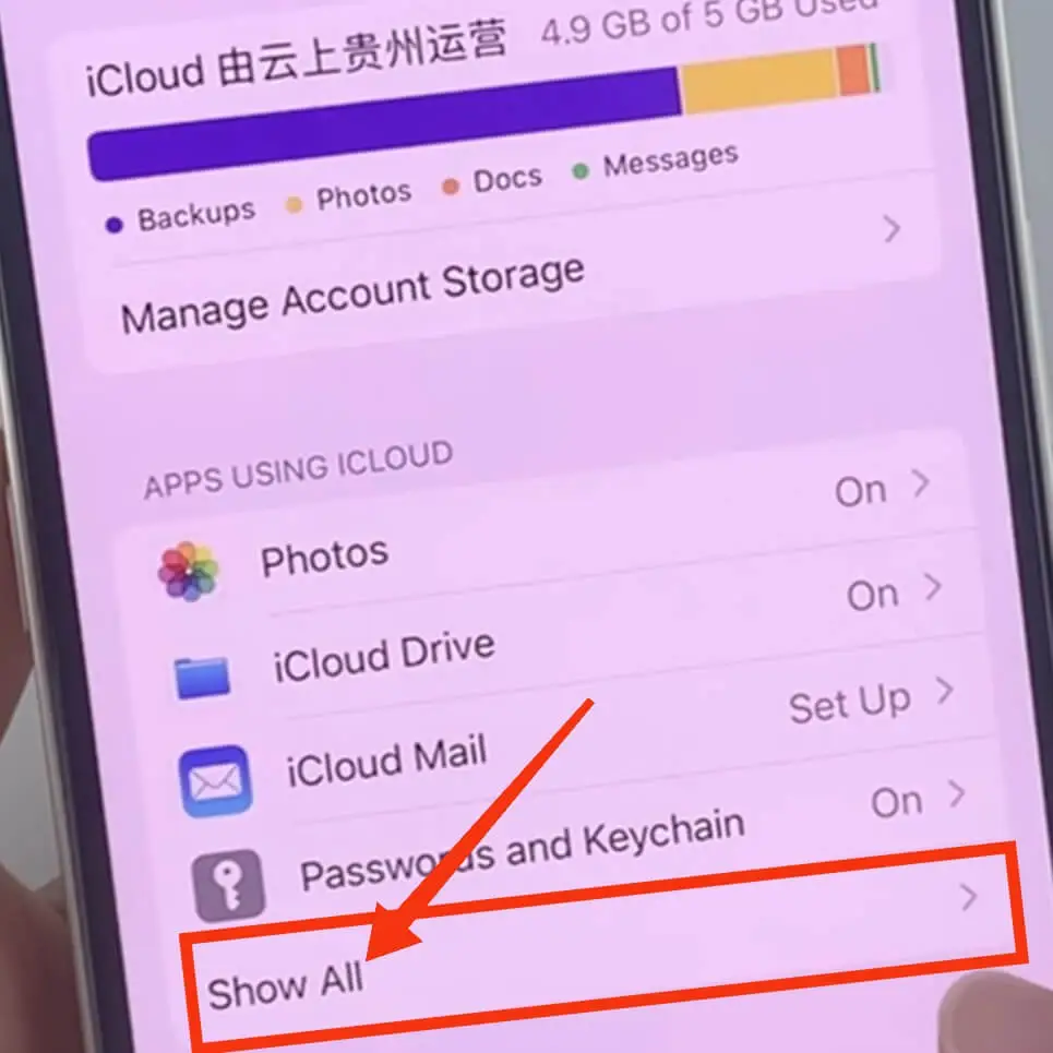 iCloud Step 4 show all