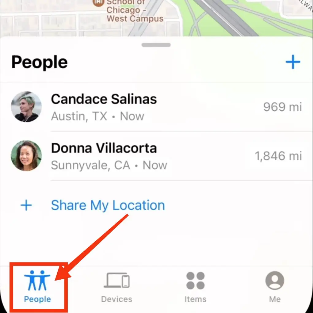 share location step 2 click people