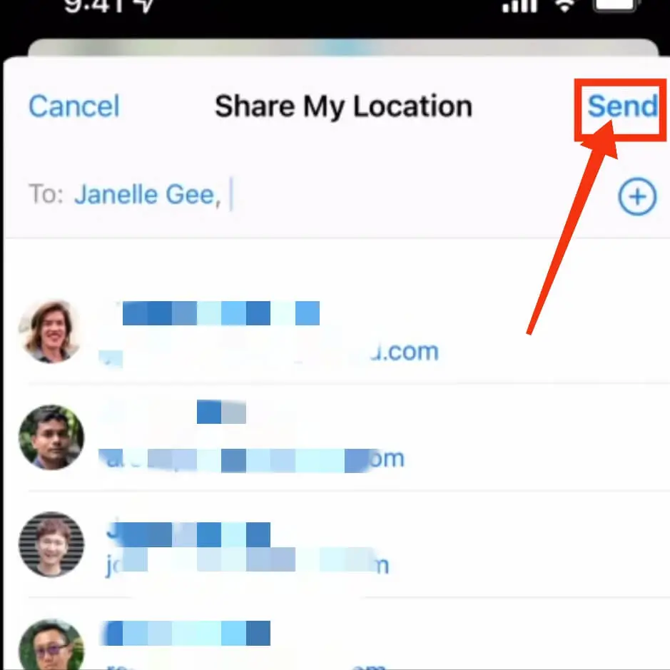 share location step 5 send