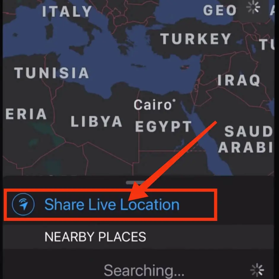 whats app step 5 share live location