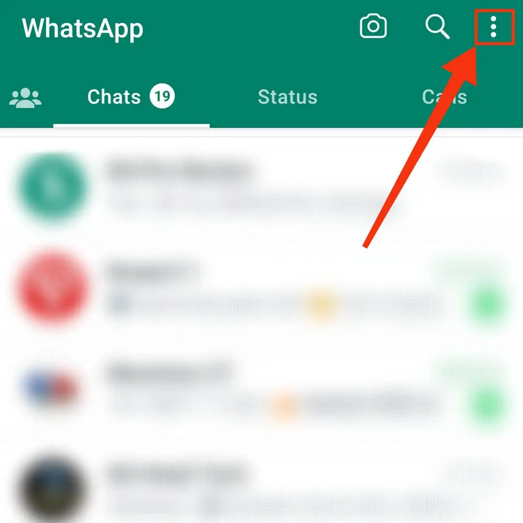 click three dots in whatsapp