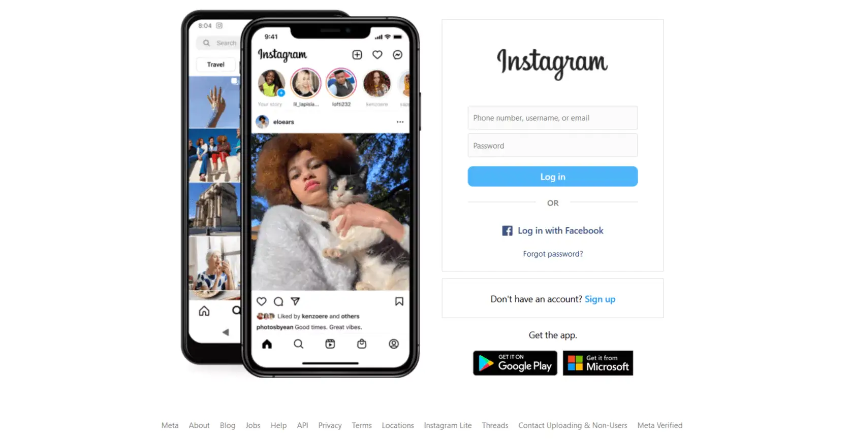 use instagram in a web browser
